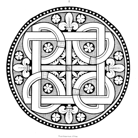 Round Stained Glass In The Cloister Of Heiligenkreuz Coloring Page